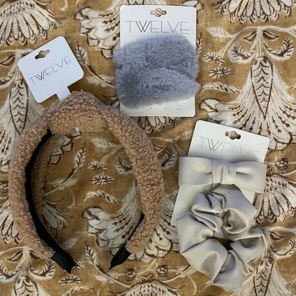 NEW Twelve - Bundle of 3 - Headband, Hair Clip w/Scrunchie & Hair Clips.